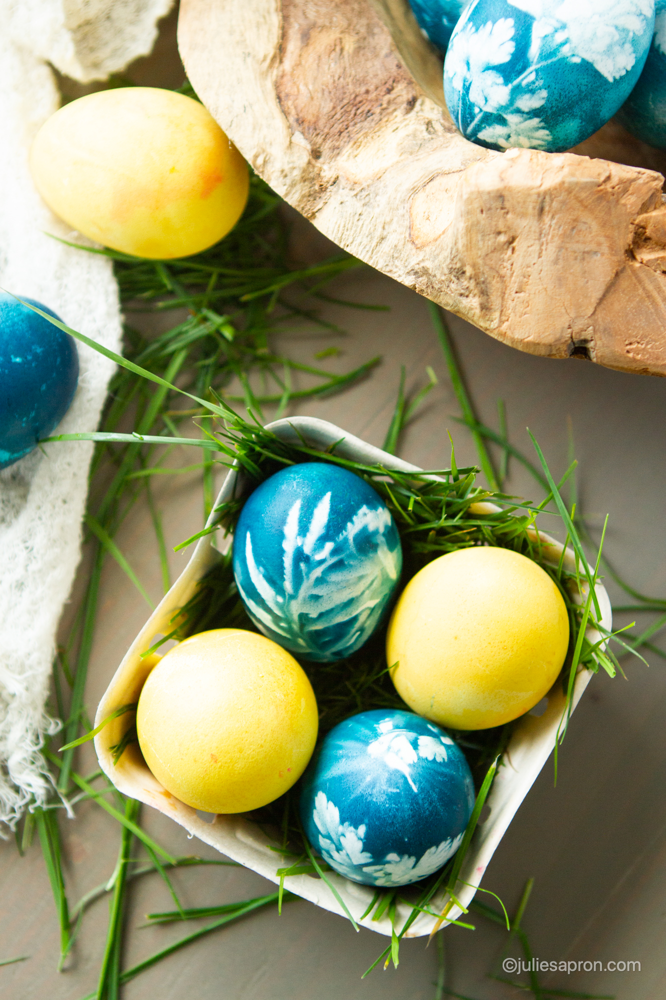 naturally colored Easter eggs